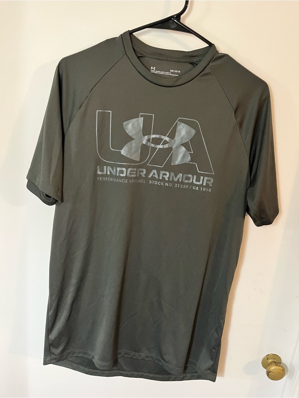 Under Armour Men's Short Sleeve Performance Tee - Olive Green with Large Logo